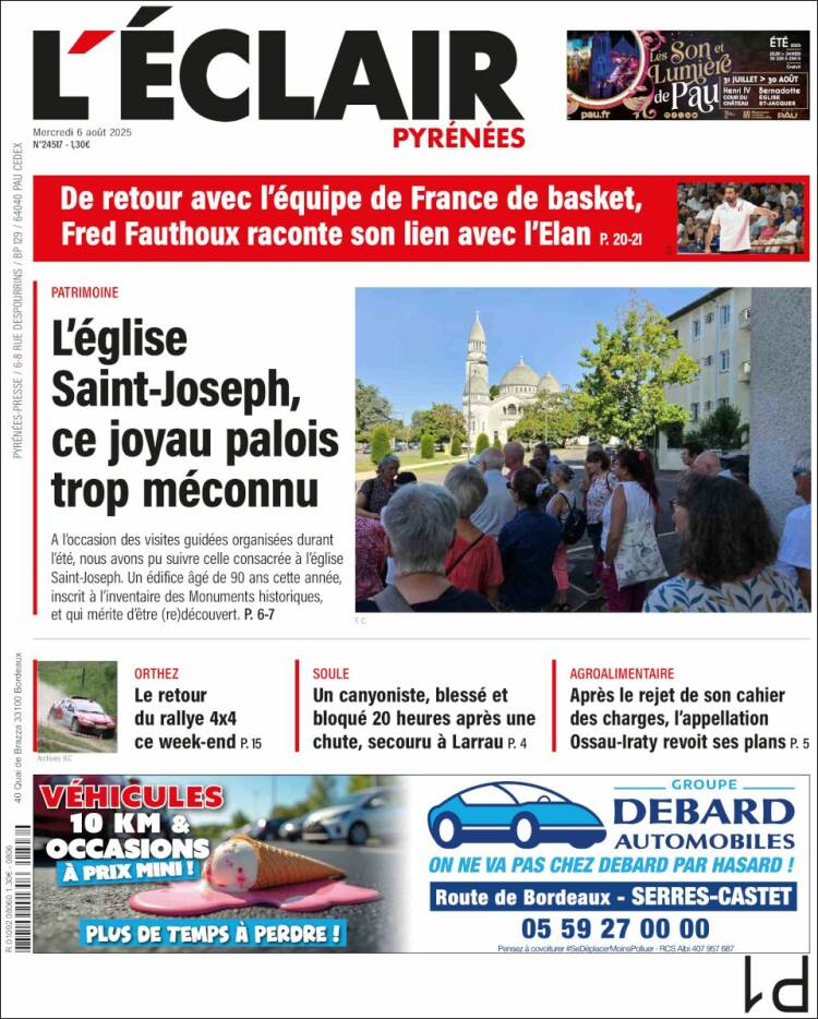 Portada de L'Eclair des Pyrénées (France)