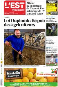 Portada de L'Est Republicain (France)