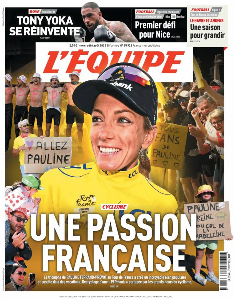 Portada de L'Equipe (Francia)