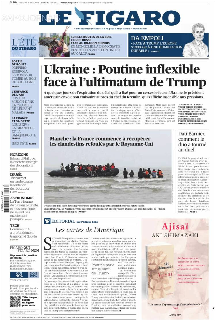 Portada de Le Figaro (Francia)