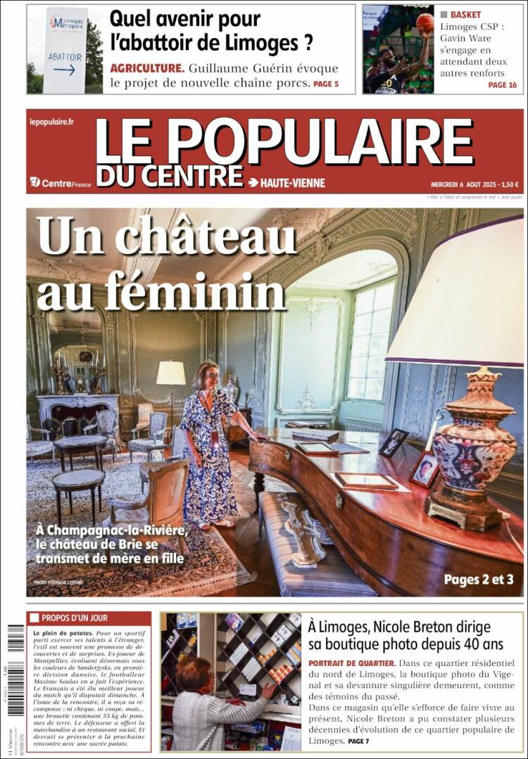 Portada de Le Populaire du Centre (France)