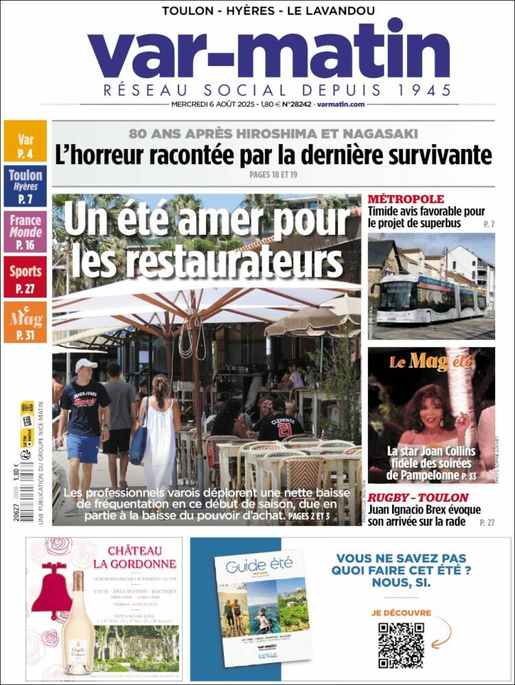Portada de Var-Matin (France)