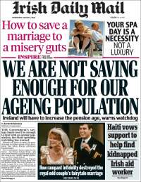 Portada de Irish Daily Mail (Irlanda)