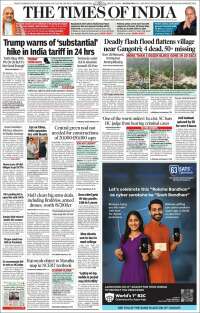 Portada de The Times of India (India)