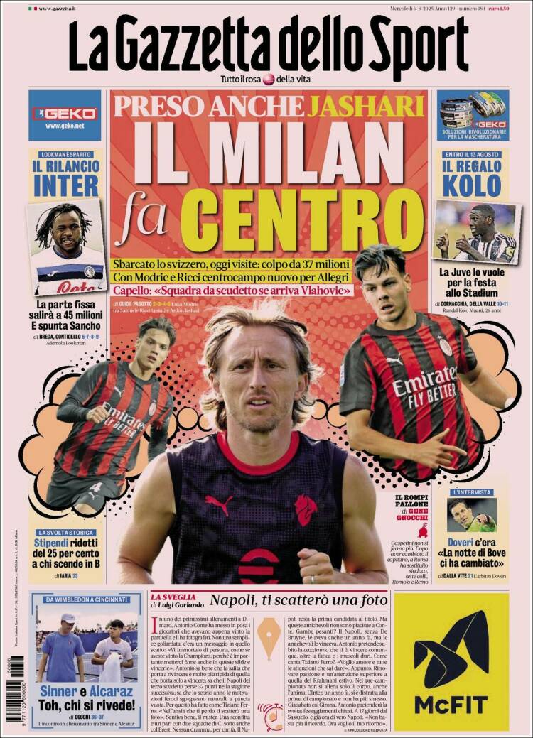 Portada de La Gazzetta dello Sport (Italy)