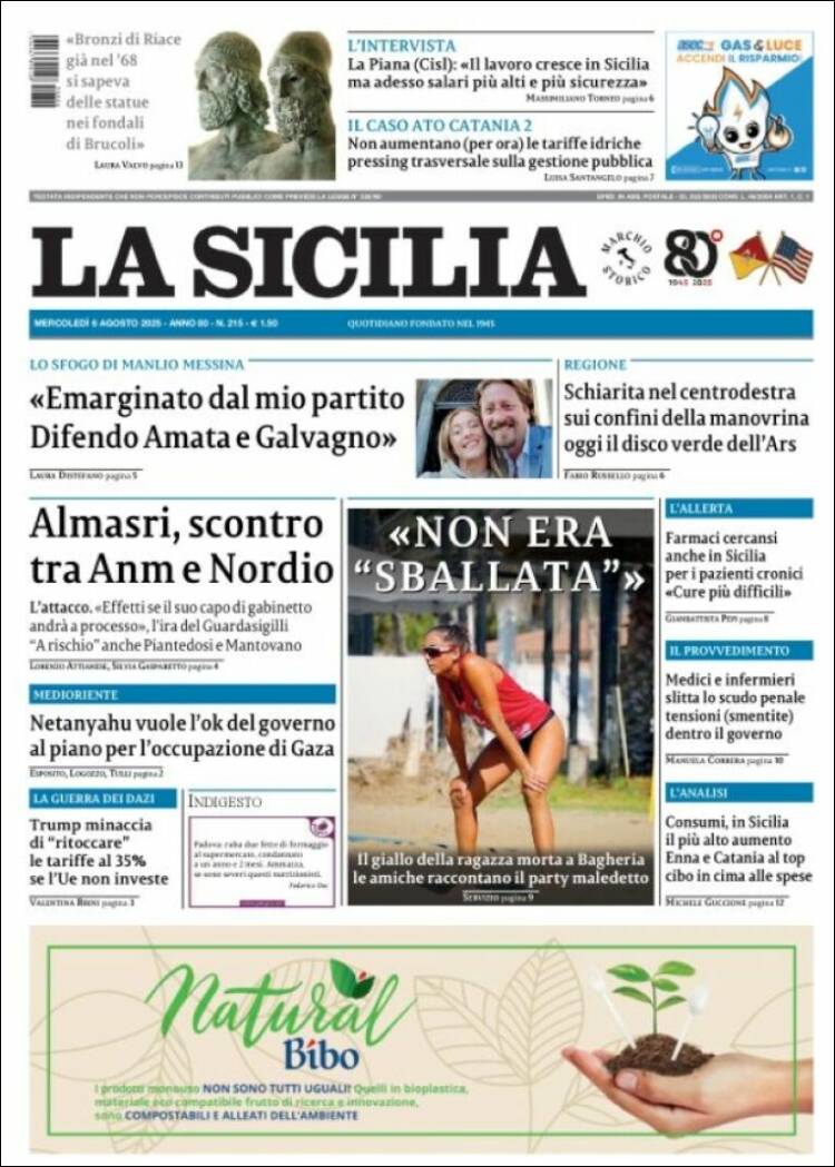 Portada de La Sicilia (Italy)