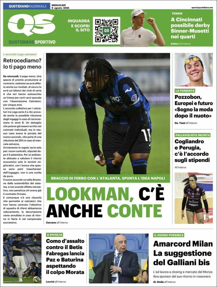 Portada de Quotidiano Sportivo (Italie)