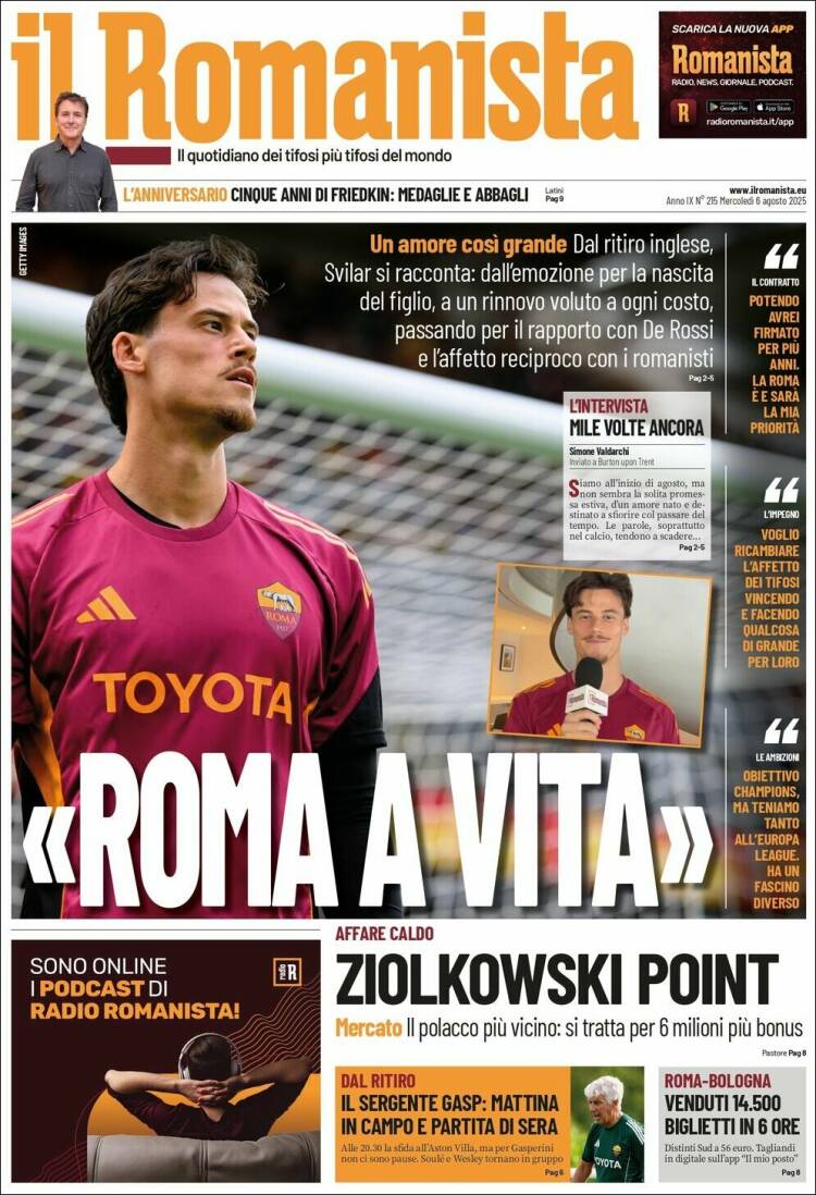 Portada de Romanista (Italia)