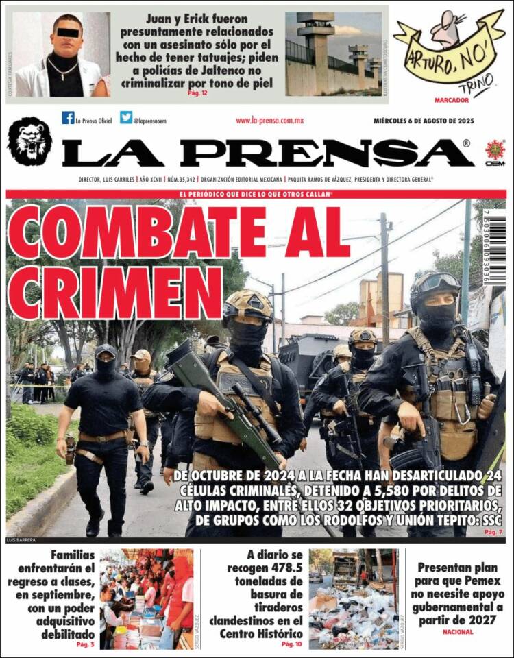 Portada de La Prensa (México)