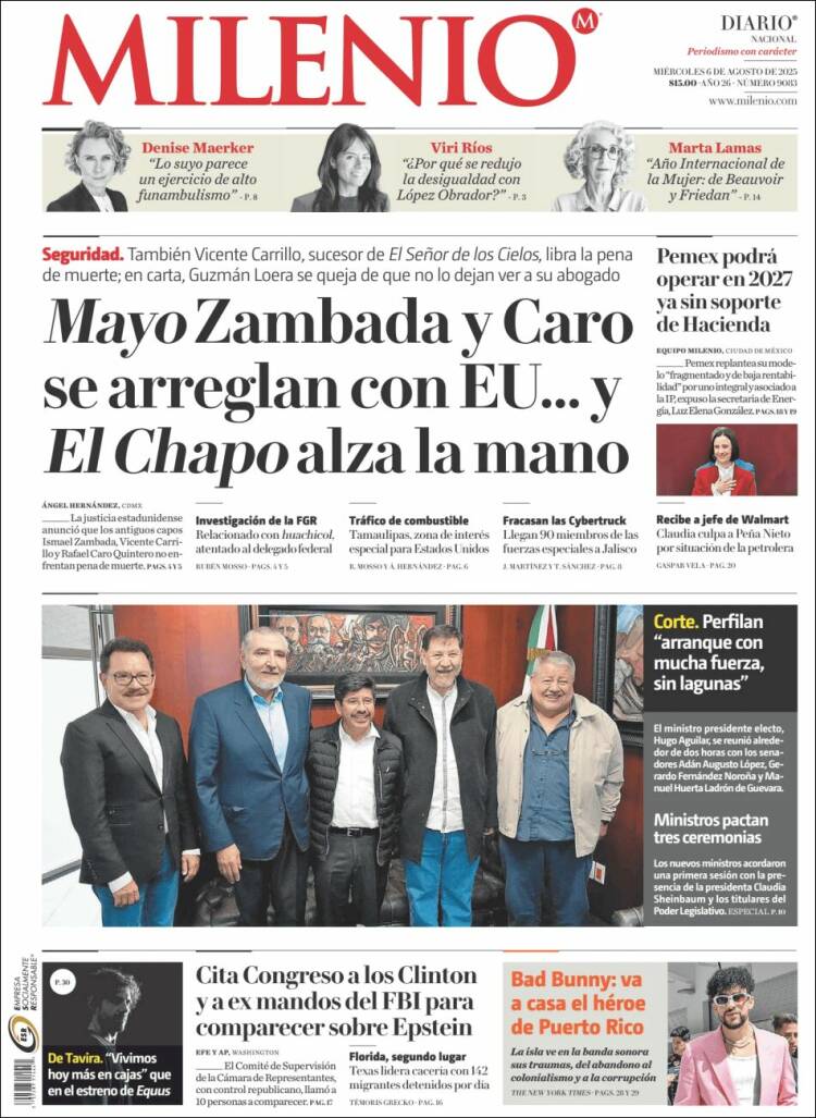 Portada de Milenio (México)