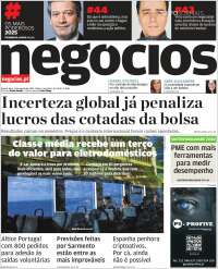 Portada de Jornal de Negócios (Portugal)