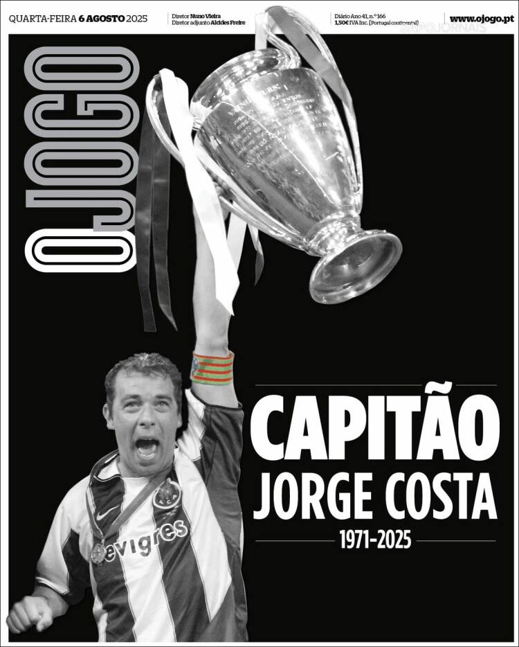 Portada de O Jogo (Portugal)