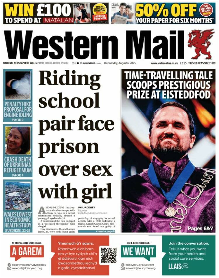 Portada de Western Mail (United Kingdom)
