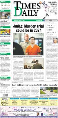 Portada de Times Daily (USA)