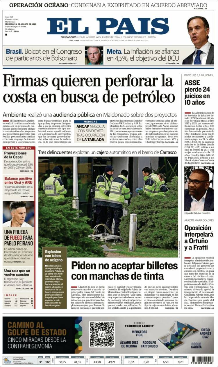 Portada de El País (Uruguay)