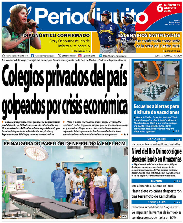 Portada de Periodiquito de Aragua (Venezuela)