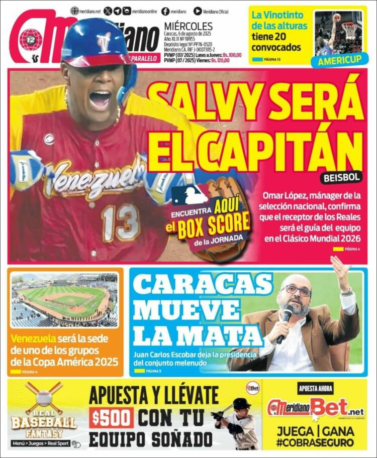 Portada de Meridiano (Venezuela)