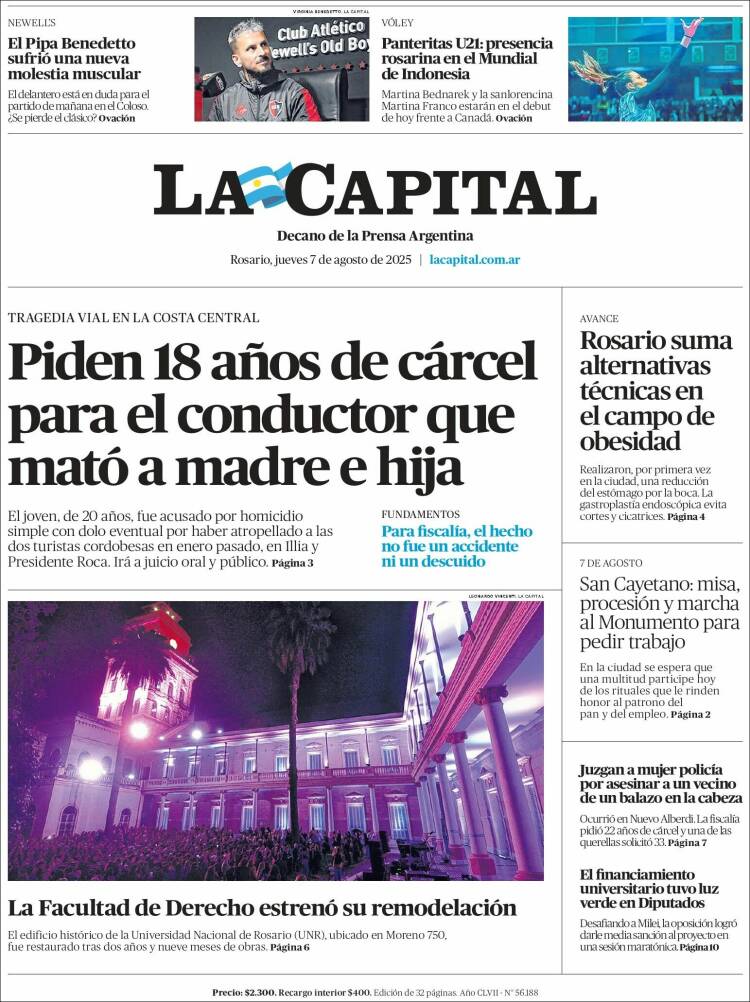 Portada de La Capital - Rosario (Argentina)
