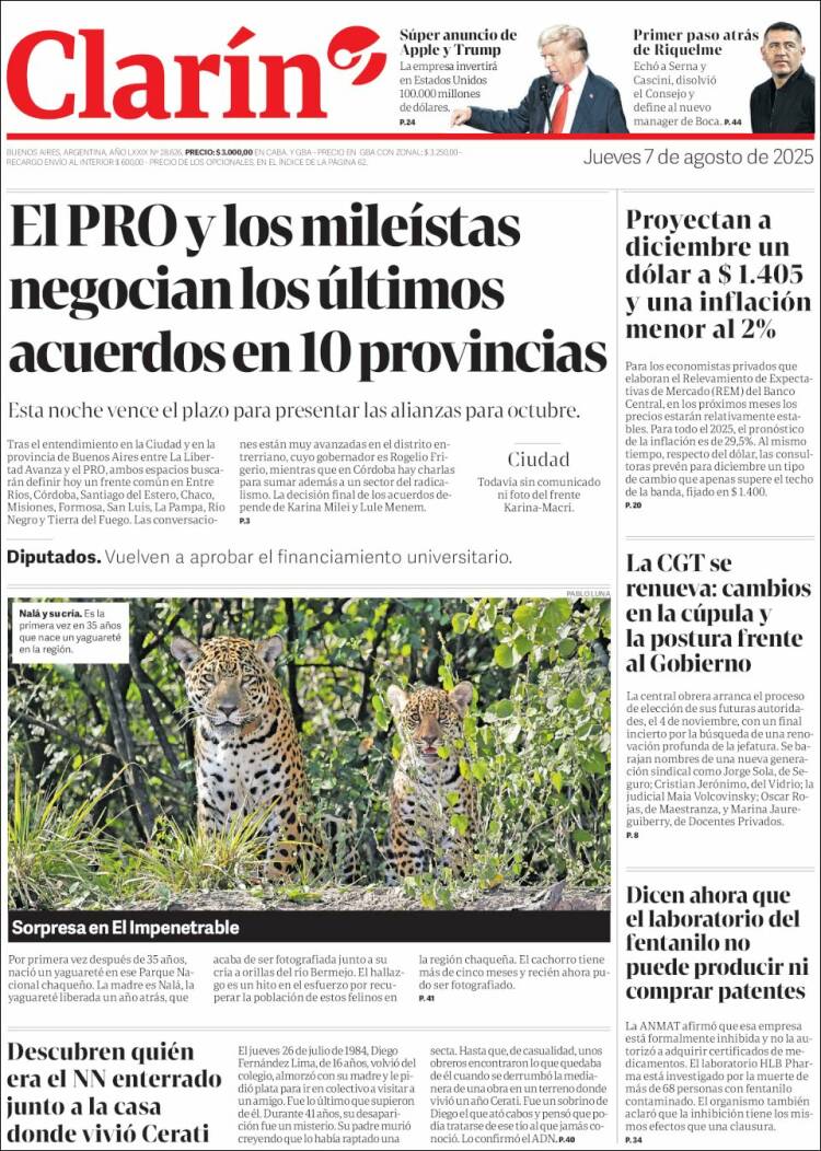 Portada de Clarín (Argentina)