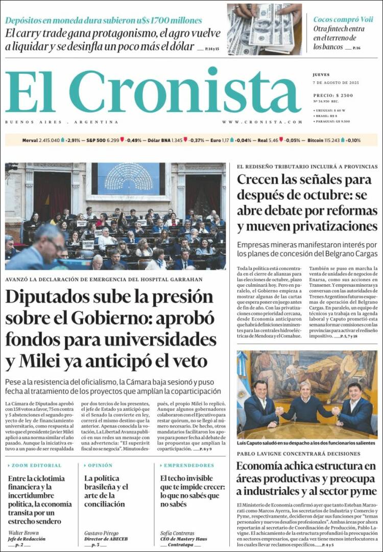 Portada de El Cronista Comercial (Argentine)
