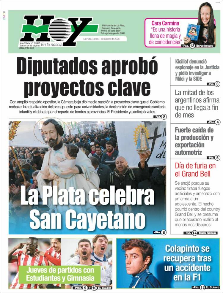 Portada de Diario Hoy (Argentina)