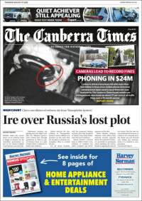 Portada de The Canberra Times (Australie)