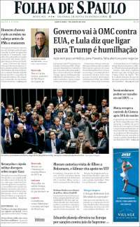 Portada de Folha de São Paulo (Brasil)