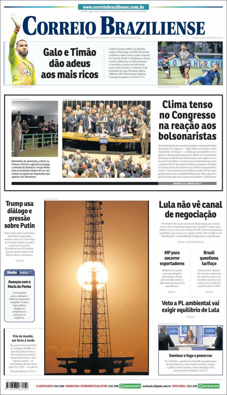 Portada de Correio Braziliense (Brasil)