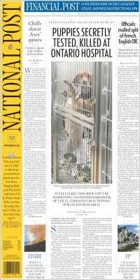 Portada de The National Post (Canada)