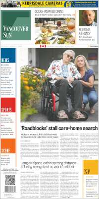 Portada de The Vancouver Sun (Canada)