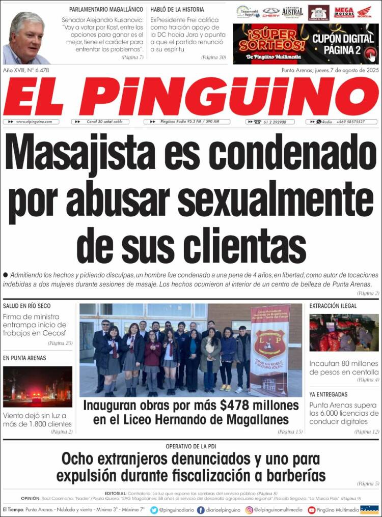 Portada de El Pingüino (Chili)