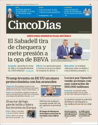 Portada de Cinco Días (Spain)
