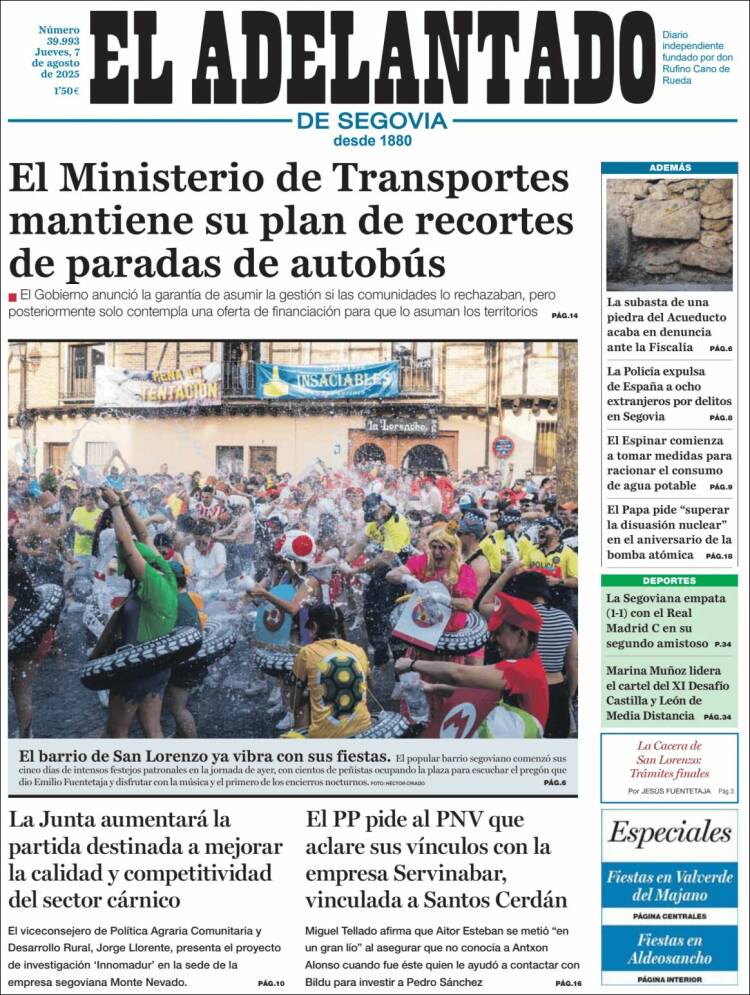 Portada de El Adelantado de Segovia (Spain)
