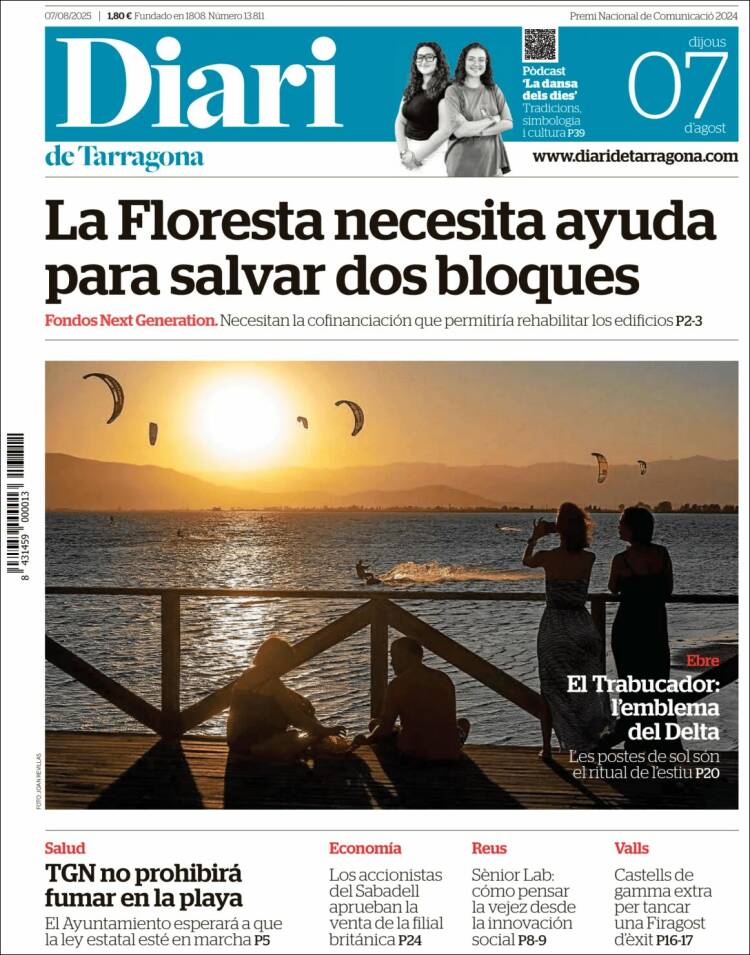 Portada de Diari de Tarragona (Spain)