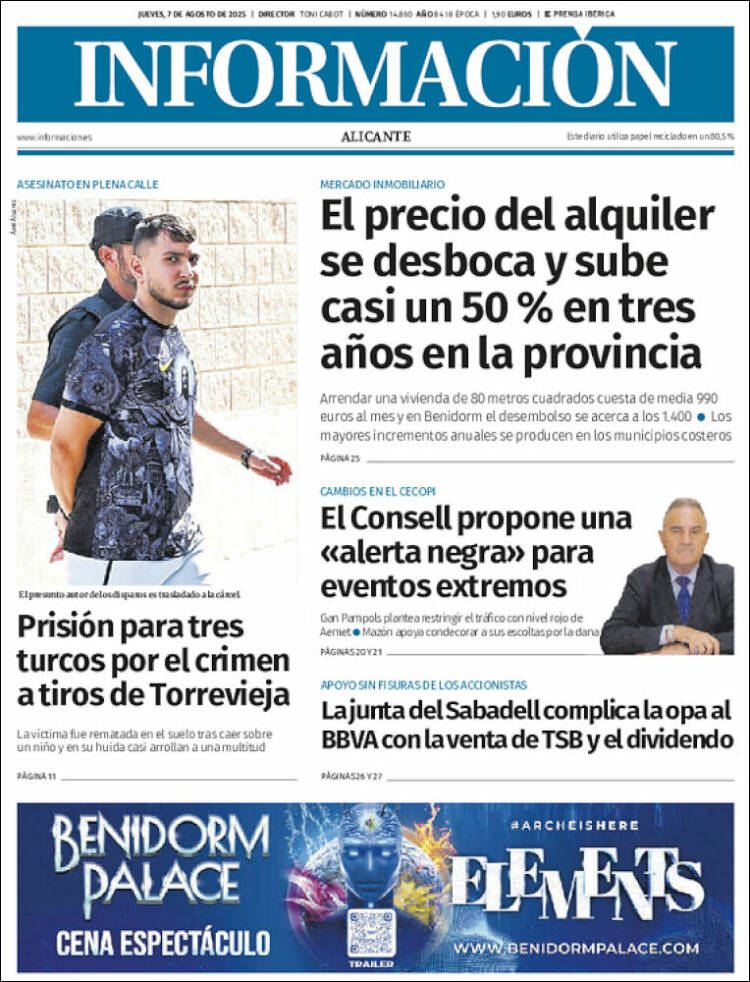 Portada de Diario Información (Spain)