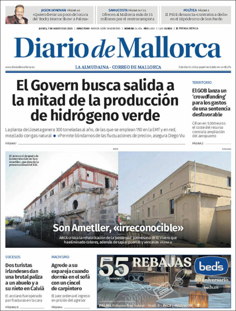 Portada de Diario de Mallorca (Spain)
