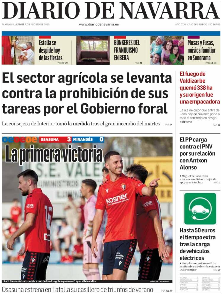 Portada de Diario de Navarra (Spain)