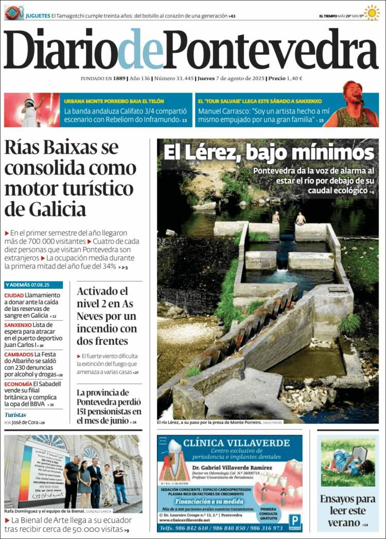 Portada de Diario de Pontevedra (España)