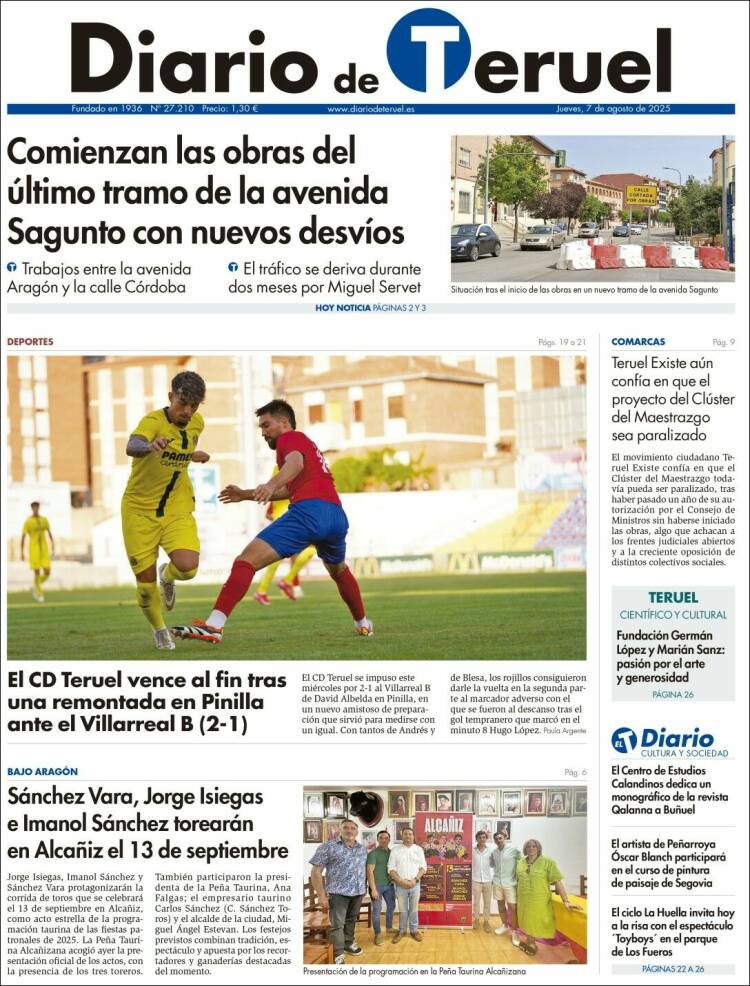 Portada de Diario de Teruel (Espagne)