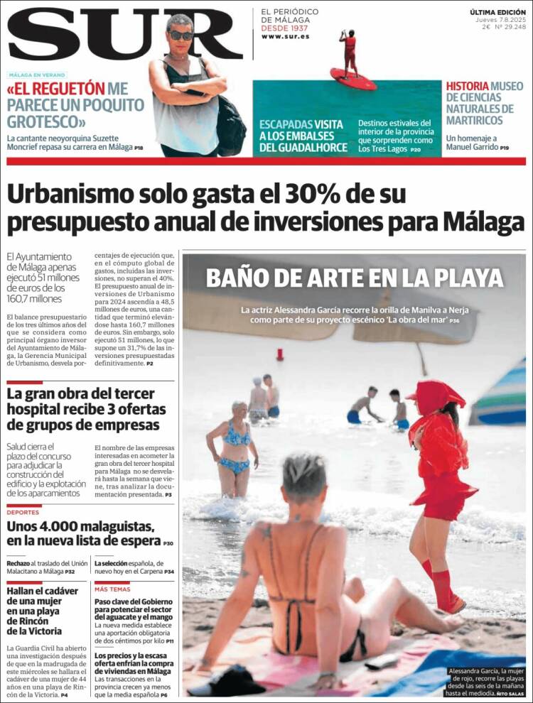 Portada de Diario el Sur (España)