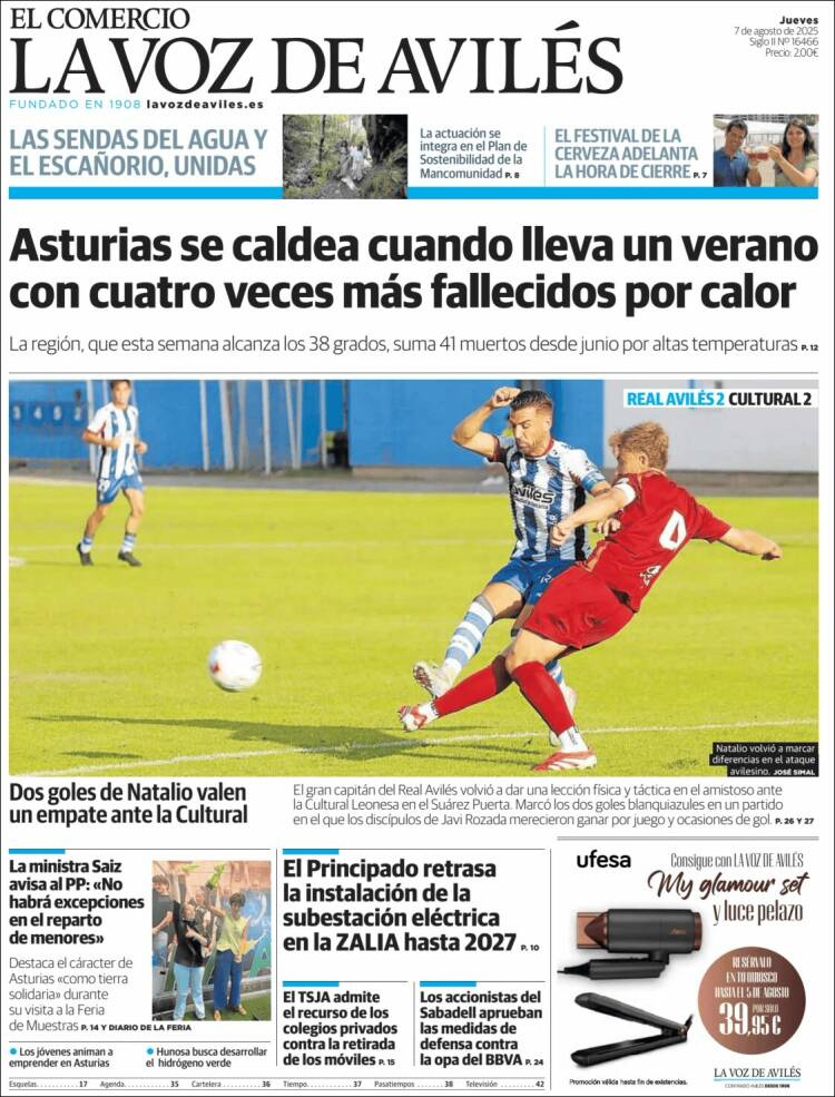 Portada de El Comercio - Avilés (Spain)