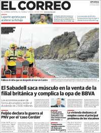 Portada de El Correo - Guipuzcoa (España)