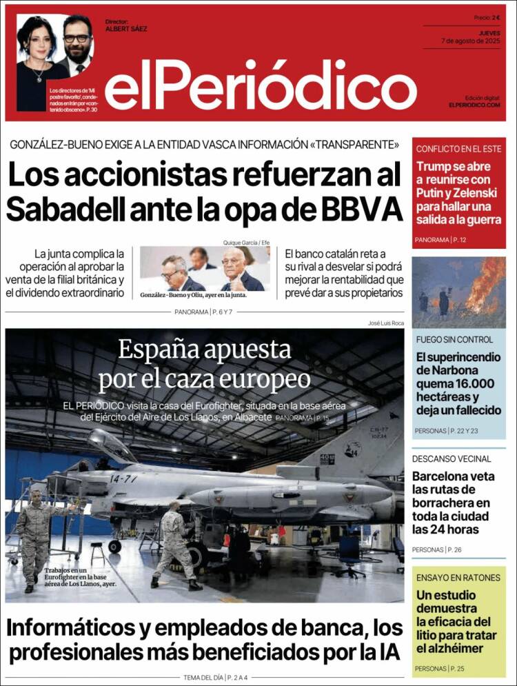 Portada de El Periódico (Spain)