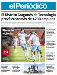 Portada de El Periódico de Aragón (España)