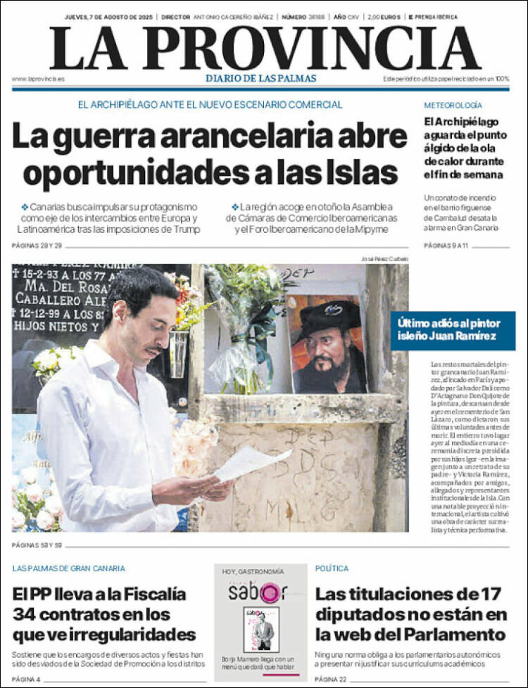 Portada de La Provincia (Spain)