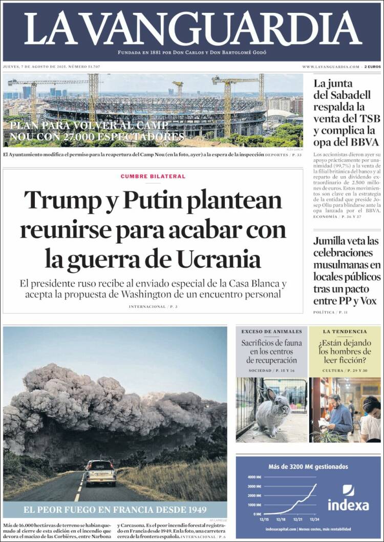 Portada de La Vanguardia (Spain)