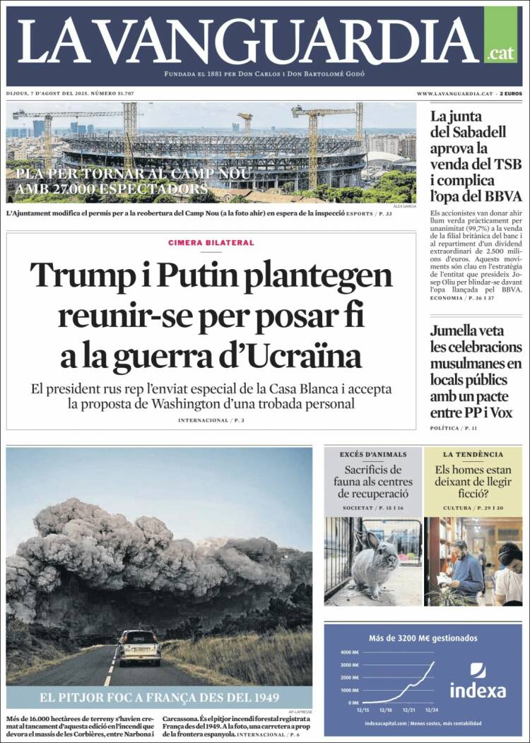 Portada de La Vanguardia (Spain)