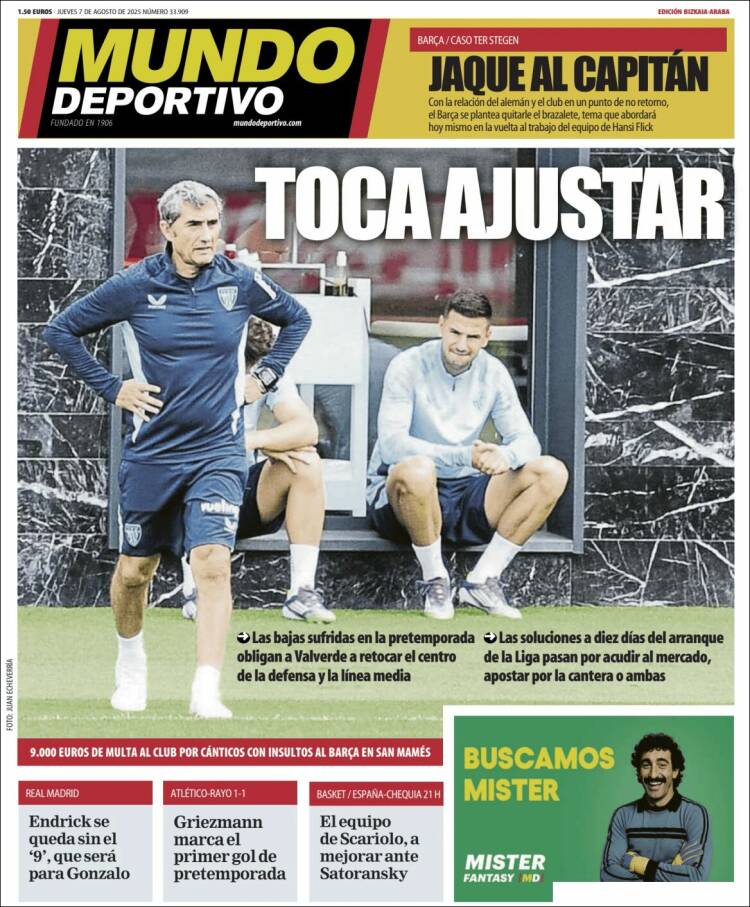 Portada de Mundo Deportivo Bizkaia (Spain)