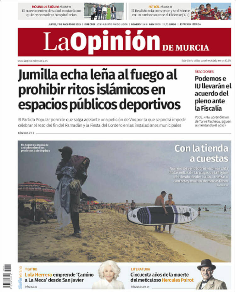 Portada de La Opinión de Murcia (Spain)