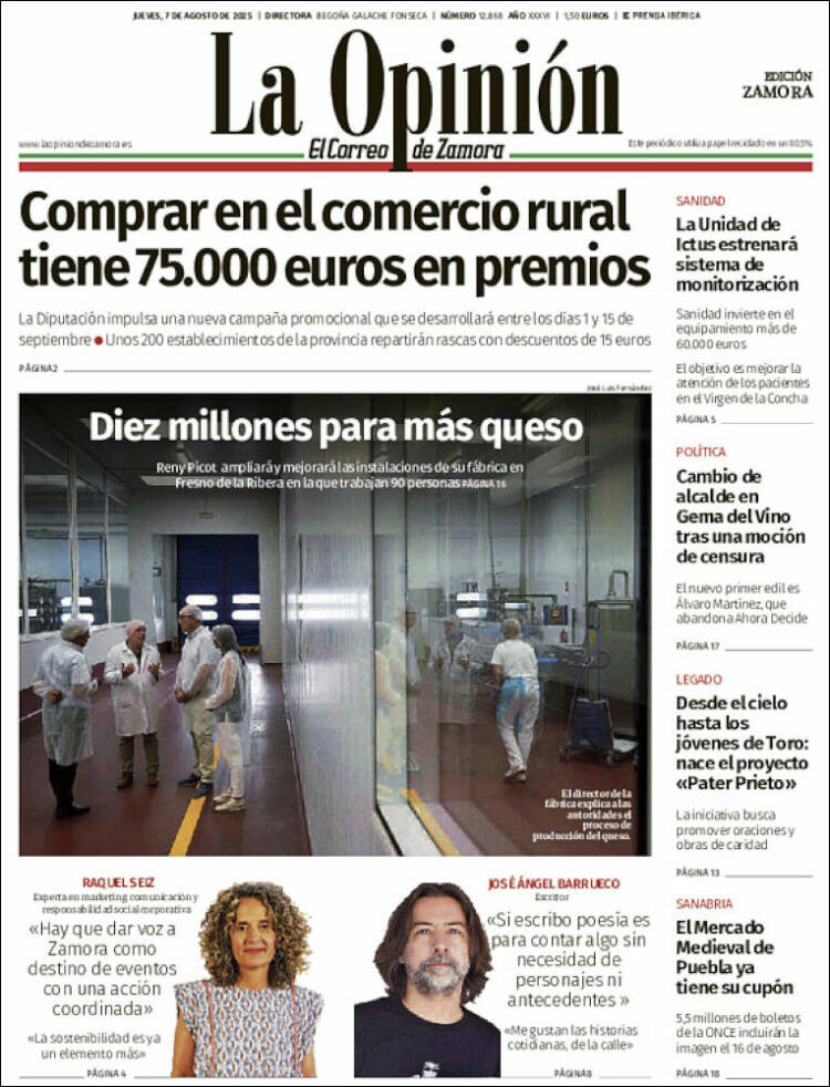 Portada de La Opinión - El Correo de Zamora (Spain)